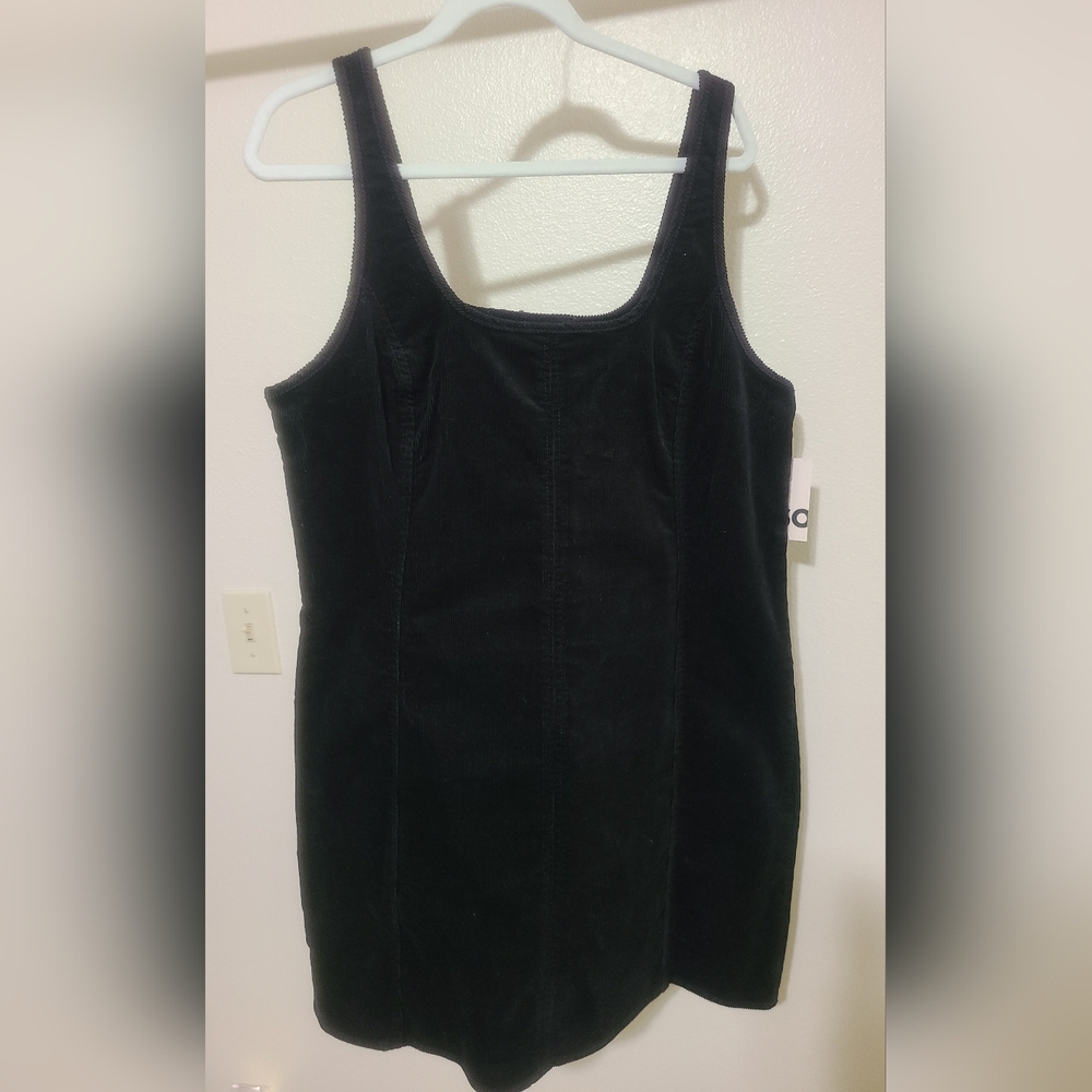 Cute Corduroy Pinafore Plus Dress